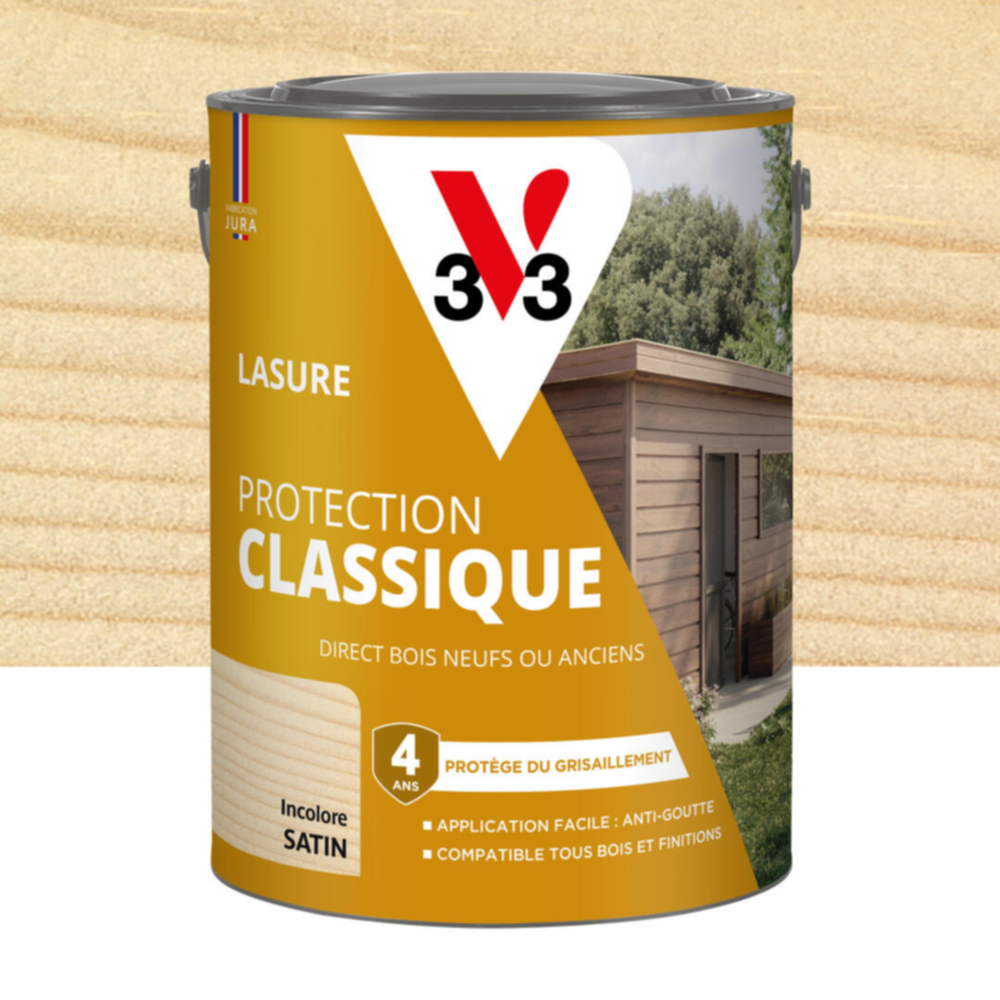 Lasure Protection Classique incolore Satin 5L - V33