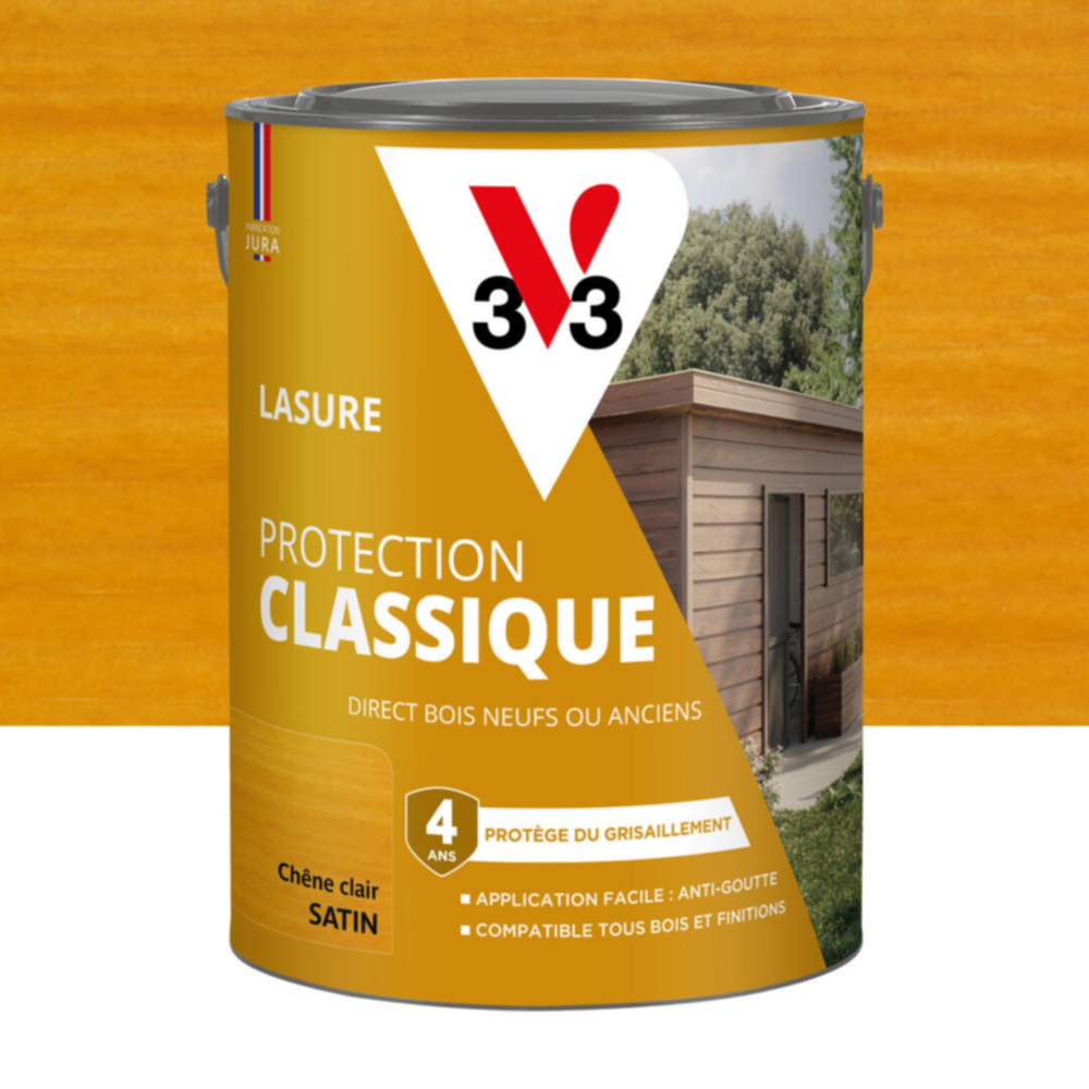 Lasure Protection Classique chêne clair Satin 5L - V33