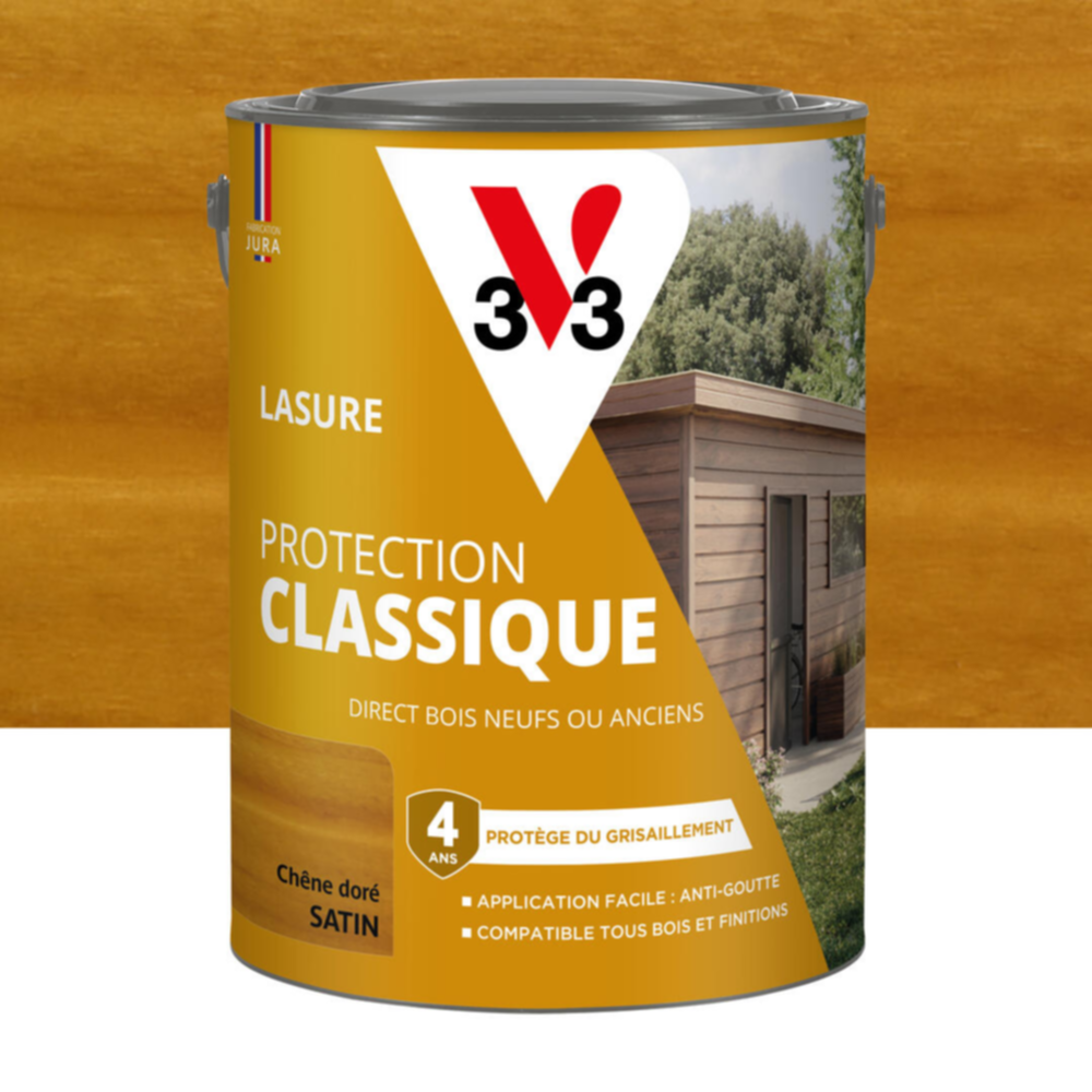 Lasure Protection Classique chêne doré Satin 5L - V33