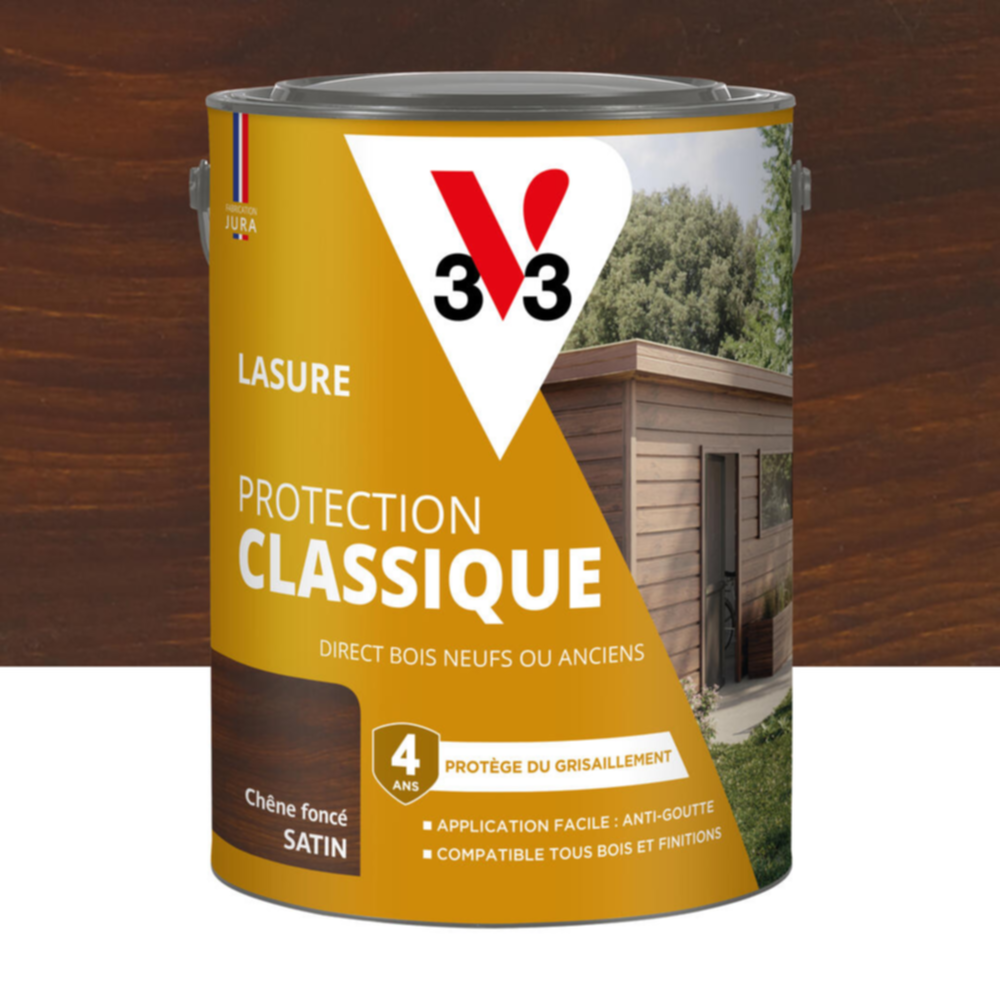 Lasure Protection Classique chêne foncé Satin 5L - V33