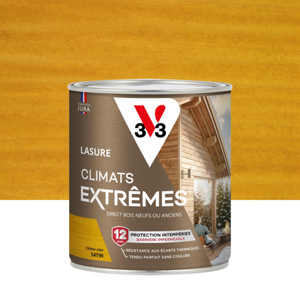 Lasure Climats Extrêmes ® 12ans chêne clair Satin 0,75L - V33