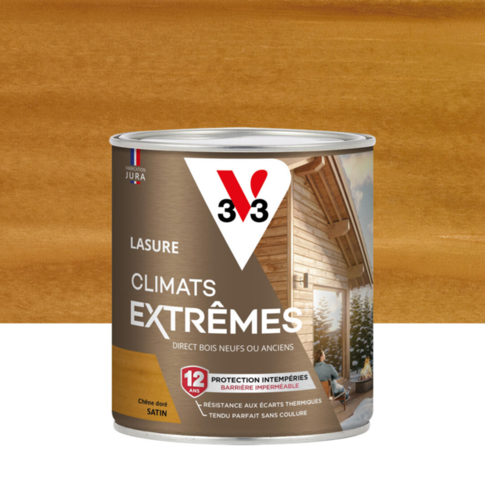 Lasure Climats Extrêmes ® 12ans chêne doré Satin 0,75L - V33