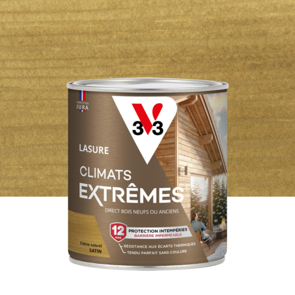 Lasure Climats Extrêmes ® 12ans chêne naturel Satin 0,75L - V33