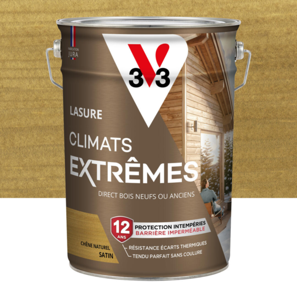 Lasure Climats Extrêmes ® 12ans chêne naturel Satin 5L - V33