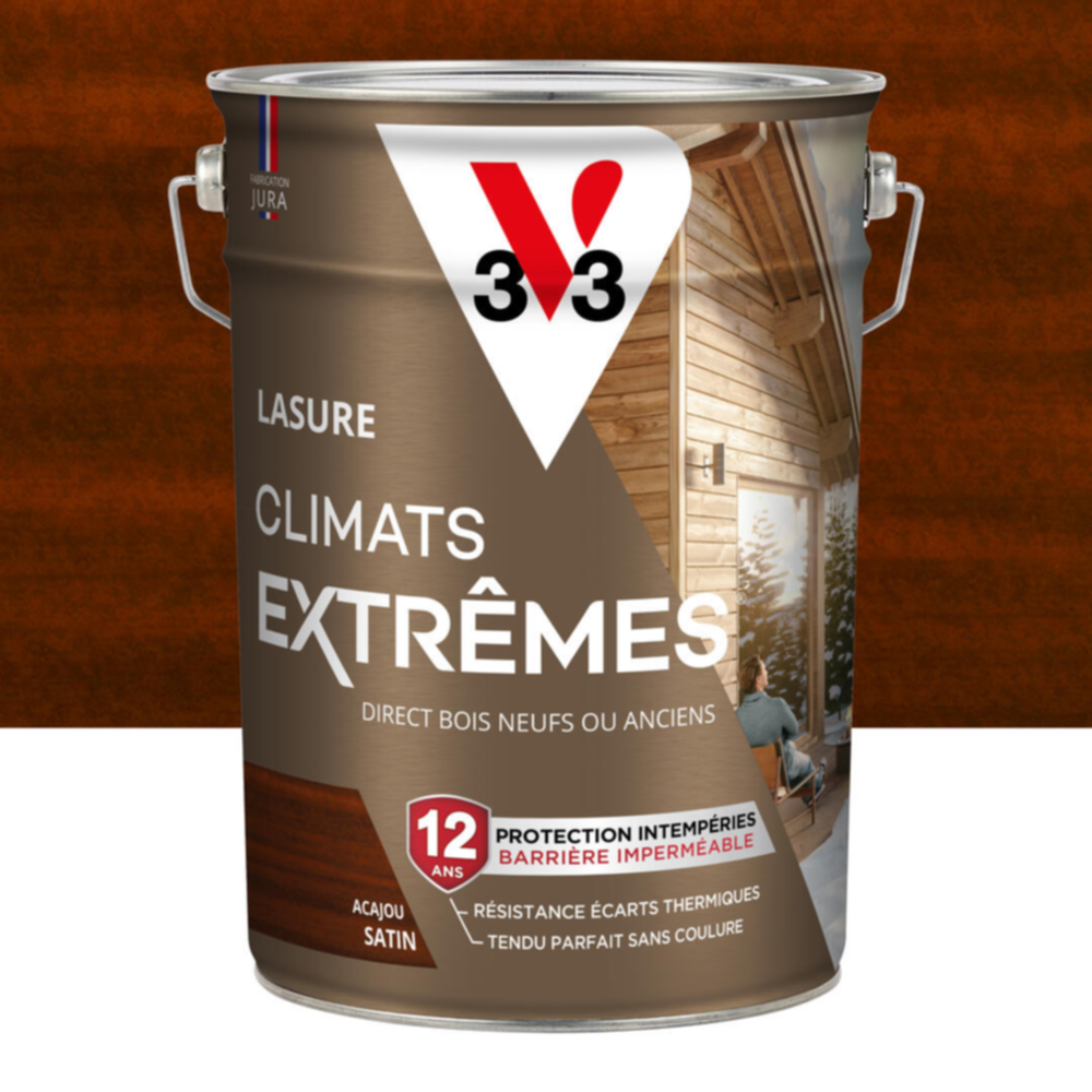 Lasure Climats Extrêmes ® 12ans acajou Satin 5L - V33