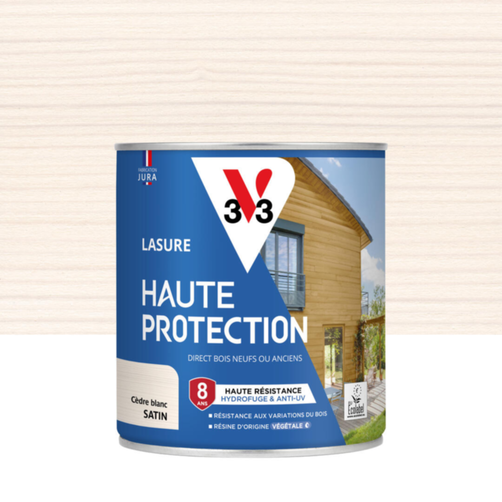 Lasure Haute Protection cèdre blanc Satin 0,75L - V33