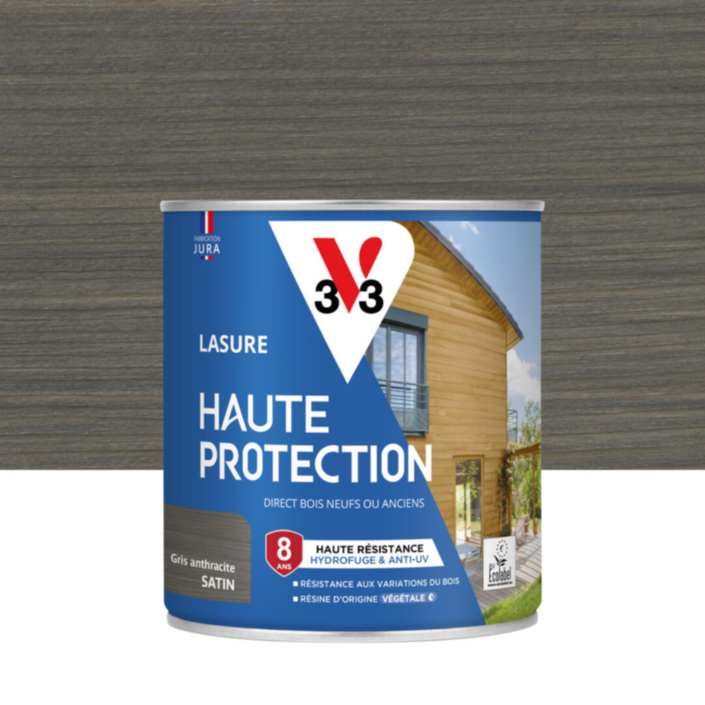 Lasure Haute Protection gris anthracite Satin 0,75L - V33