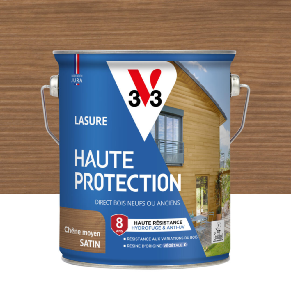 Lasure Haute Protection chêne moyen Satin 2,5L - V33