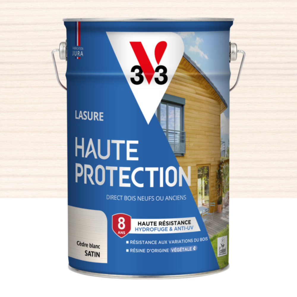 Lasure Haute Protection cèdre blanc Satin 5L - V33