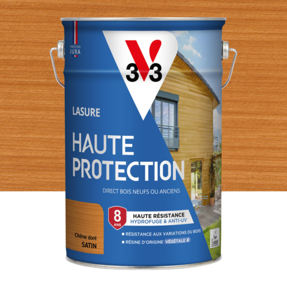 Lasure Haute Protection chêne doré Satin 5L - V33