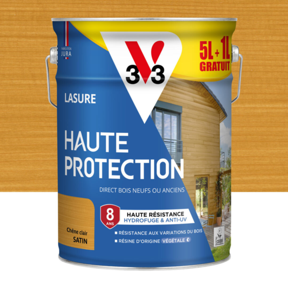 Lasure Haute Protection chêne clair Satin 5L + 20% - V33