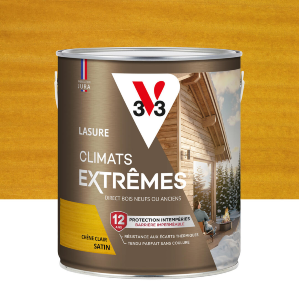 Lasure Climats Extrêmes ® 12ans chêne clair Satin 2,5L - V33