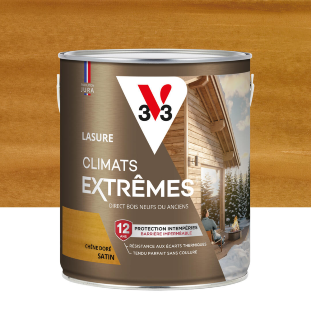 Lasure Climats Extrêmes ® 12ans chêne doré Satin 2,5L - V33