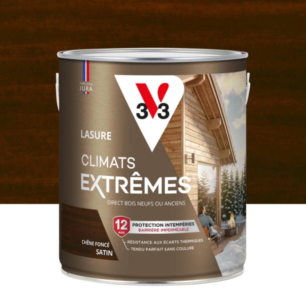 Lasure Climats Extrêmes ® 12ans chêne foncé Satin 2,5L - V33