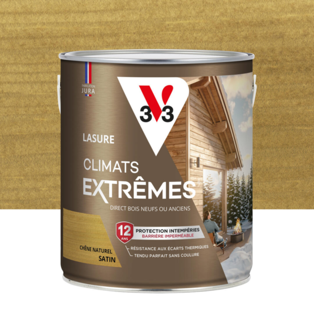 Lasure Climats Extrêmes ® 12ans chêne naturel Satin 2,5L - V33