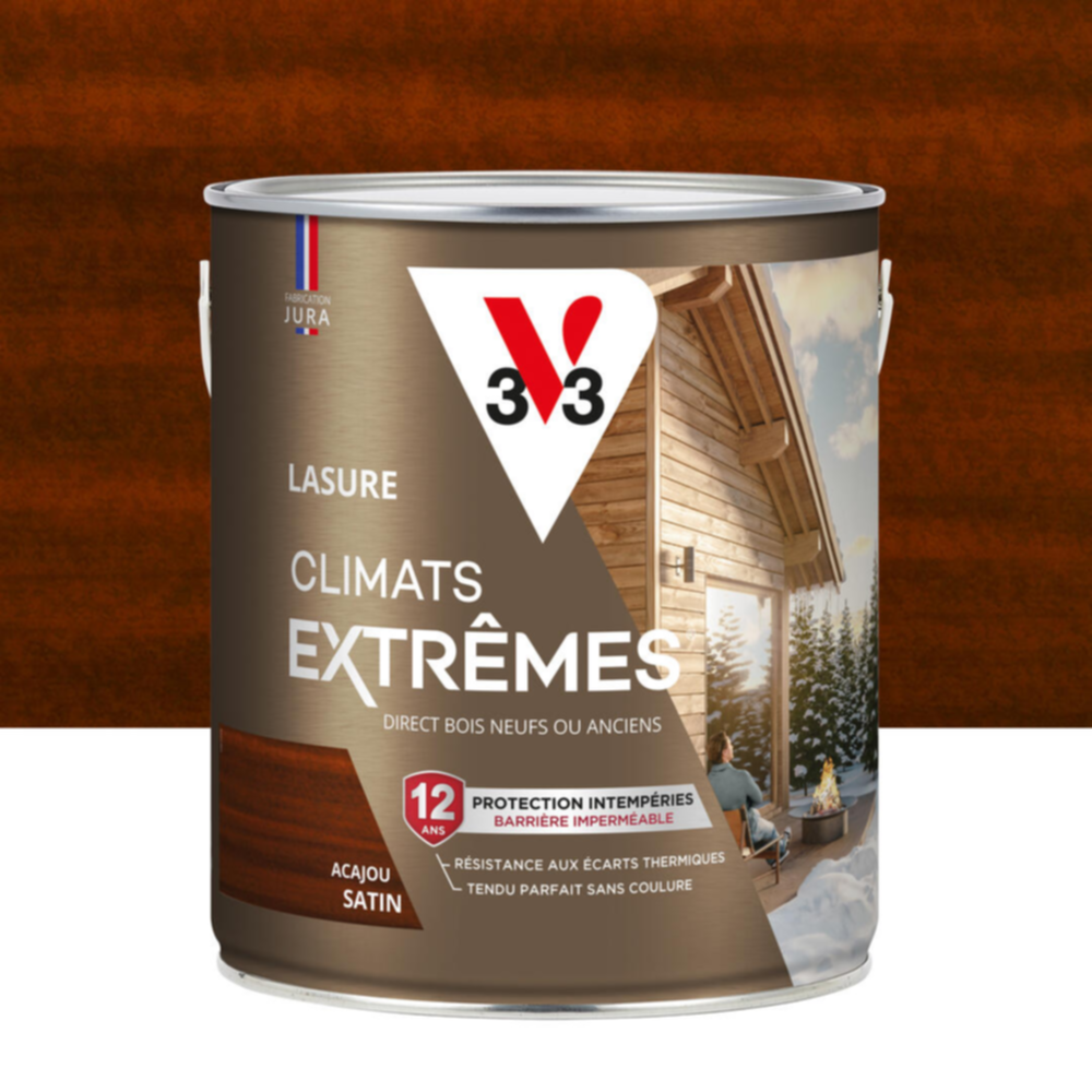 Lasure Climats Extrêmes ® 12ans acajou Satin 2,5L - V33