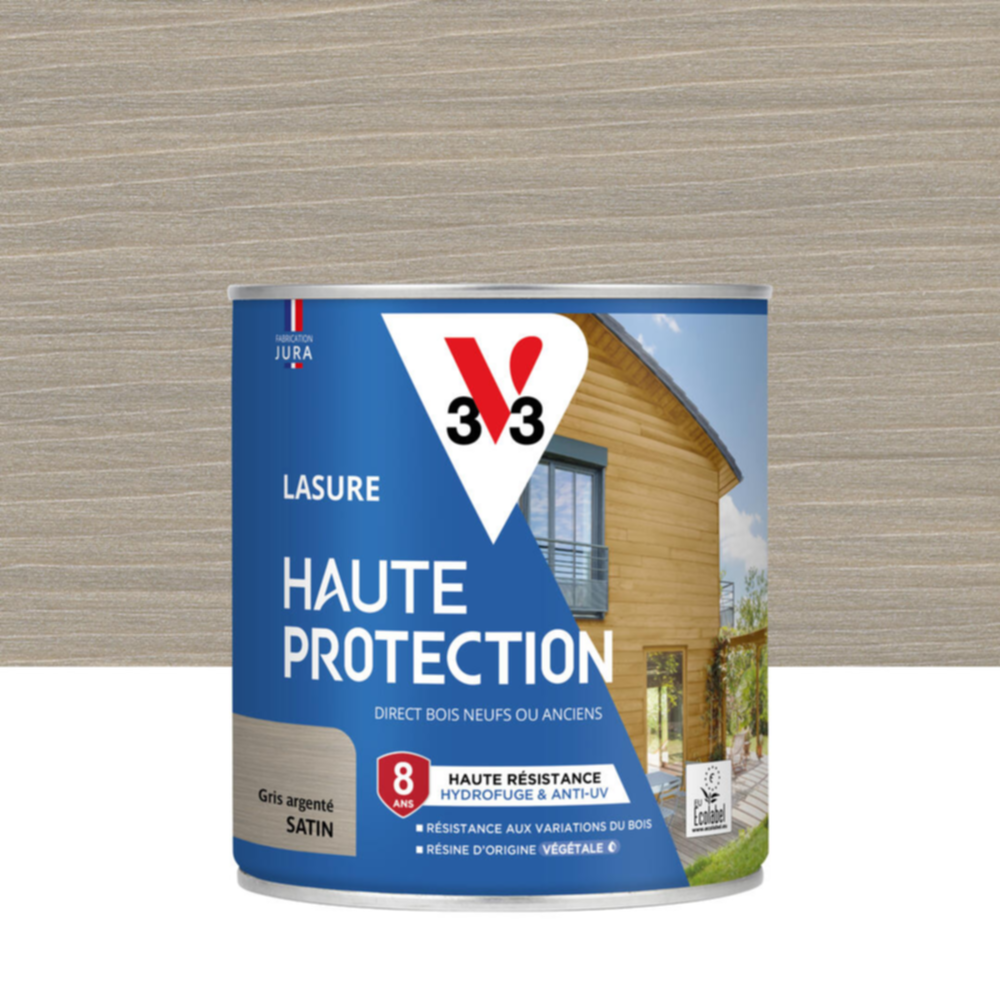 Lasure Haute Protection gris argenté Satin 0,75L - V33