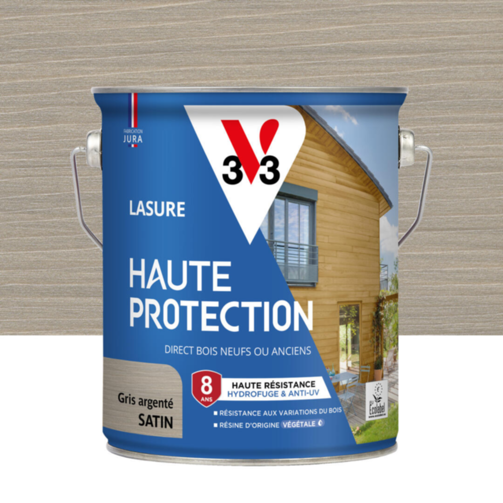 Lasure Haute Protection gris argenté Satin 2,5L - V33