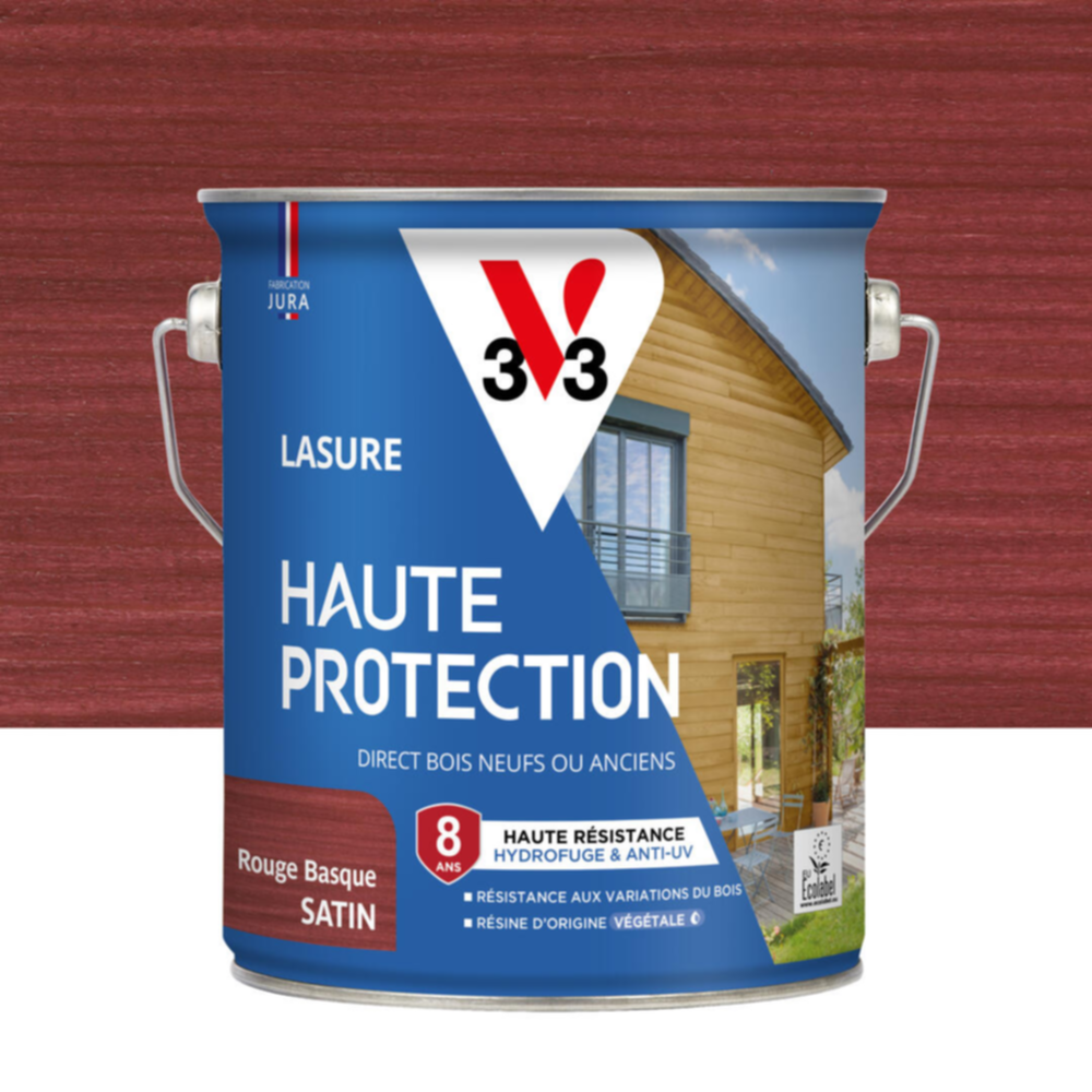 Lasure Haute Protection rouge basque Satin 2,5L - V33