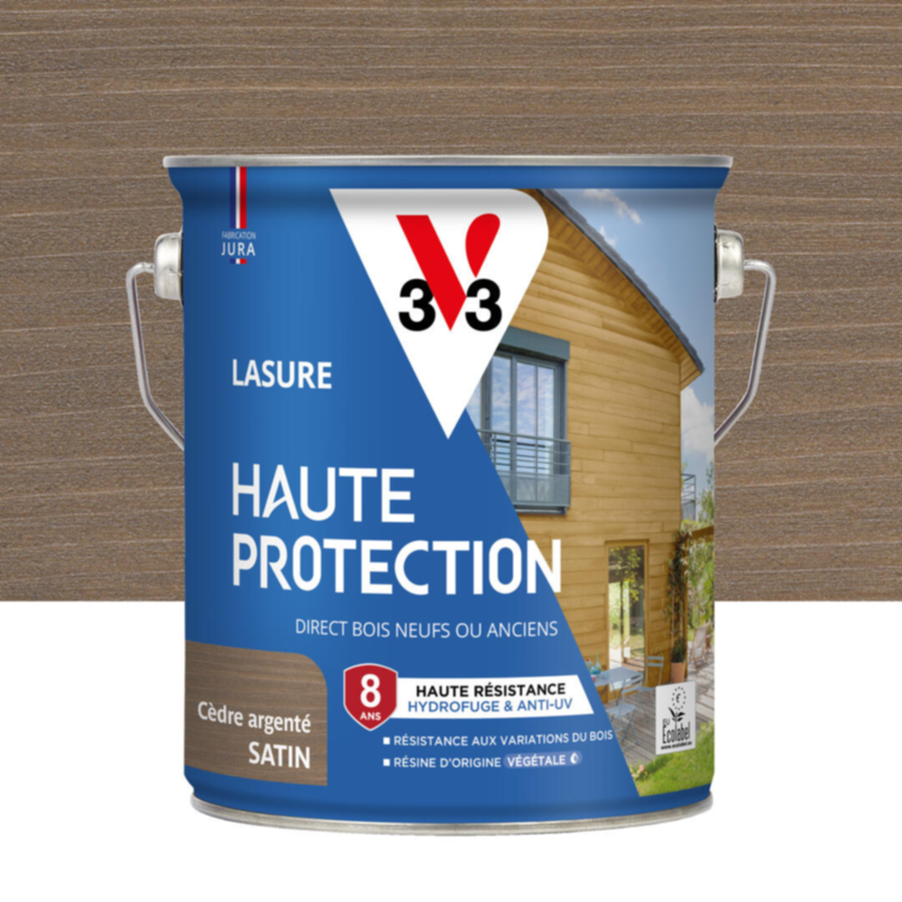 Lasure Haute Protection cèdre argenté Satin 2,5L - V33