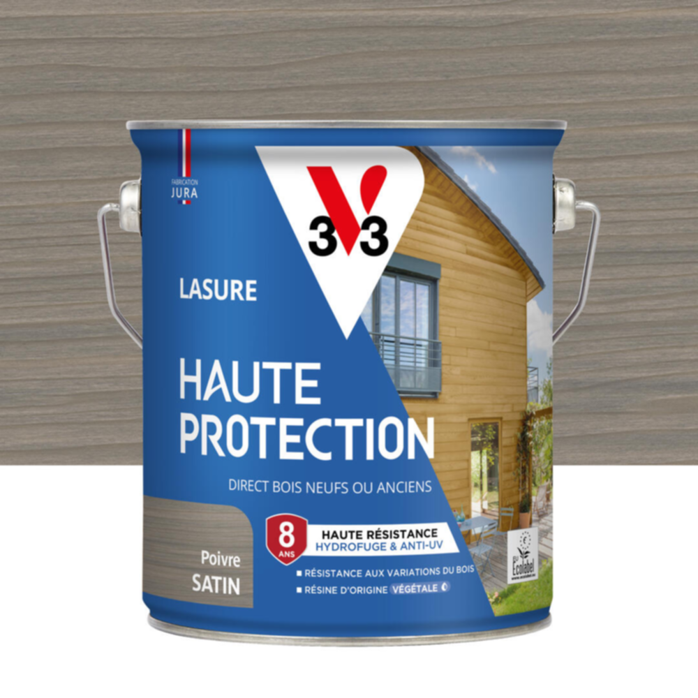 Lasure Haute Protection poivre Satin 2,5L - V33