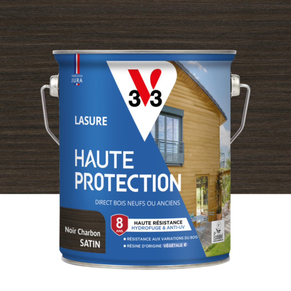 Lasure Haute Protection noir charbon Satin 2,5L - V33