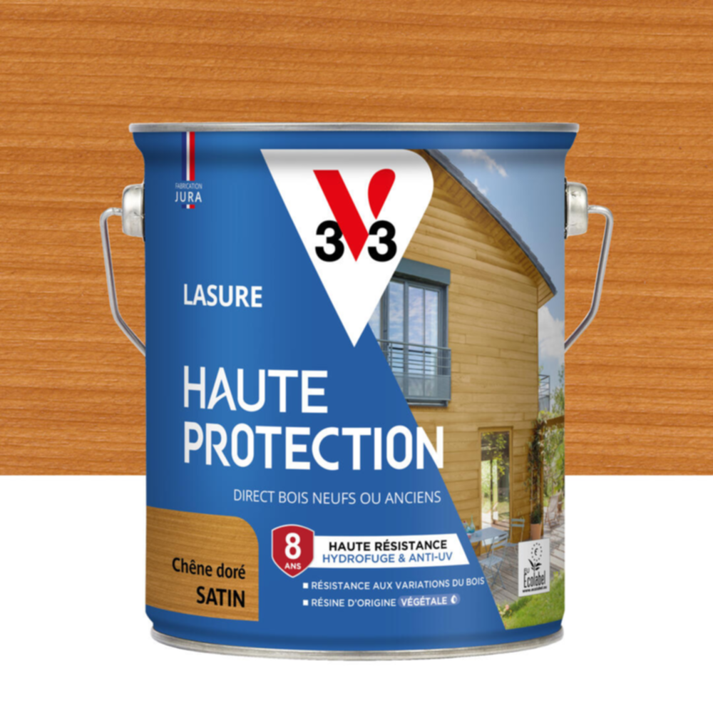 Lasure Haute Protection chêne doré Satin 2,5L - V33