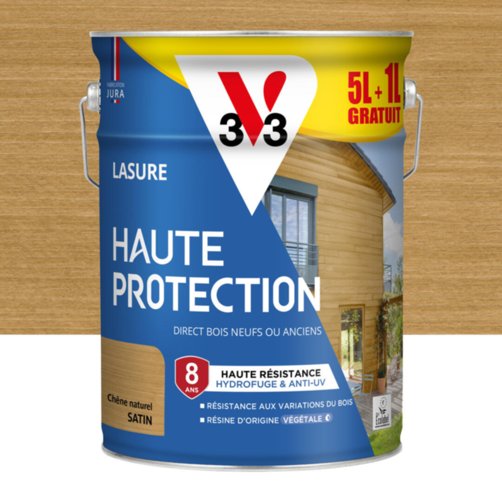 Lasure Haute Protection chêne naturel Satin 5L + 20% - V33