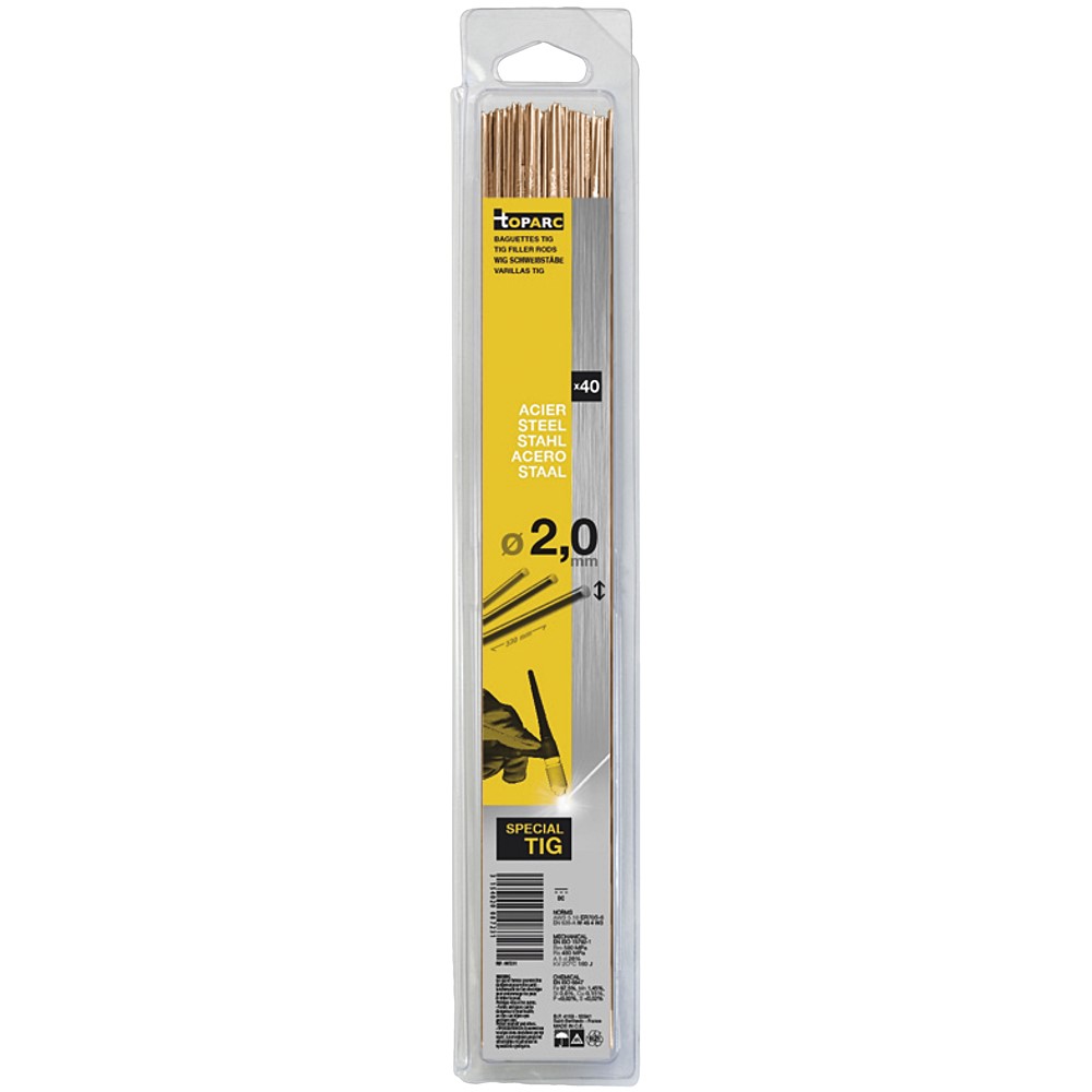 40 Baguettes acier ER70S-6 / W3Si1 Ø 2,0 - brochable - GYS