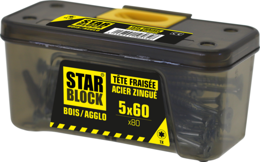 Vis bois starblock torx 5 x 60 (étui de 80)