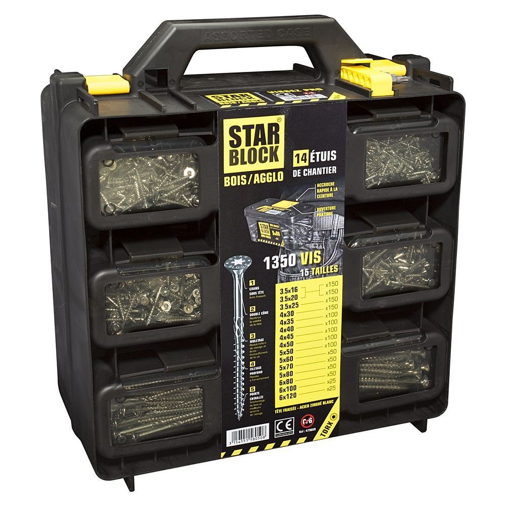 Coffret étuis starblock 1350 vis agglo 