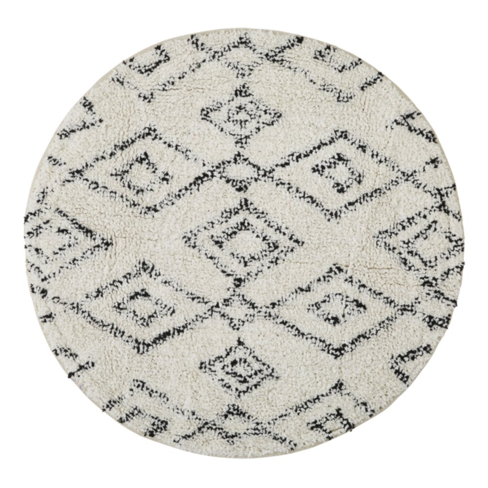 Tapis de Bain Rond Ethno Coton 50x80cm Naturel - GUY LEVASSEUR