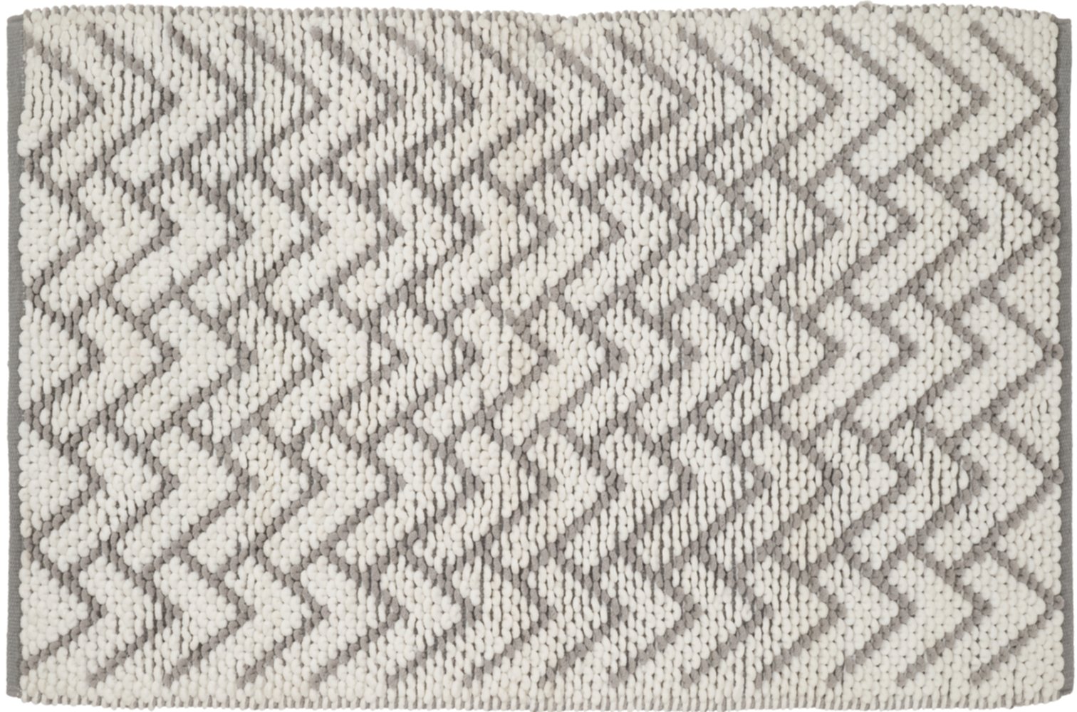 Tapis de bain fantaisie Chevron polycoton chenillé gris 50x80cm