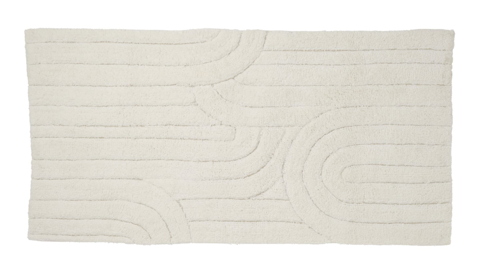 Tapis de bain fantaisie Rétro coton tufté ivoire 60x120cm