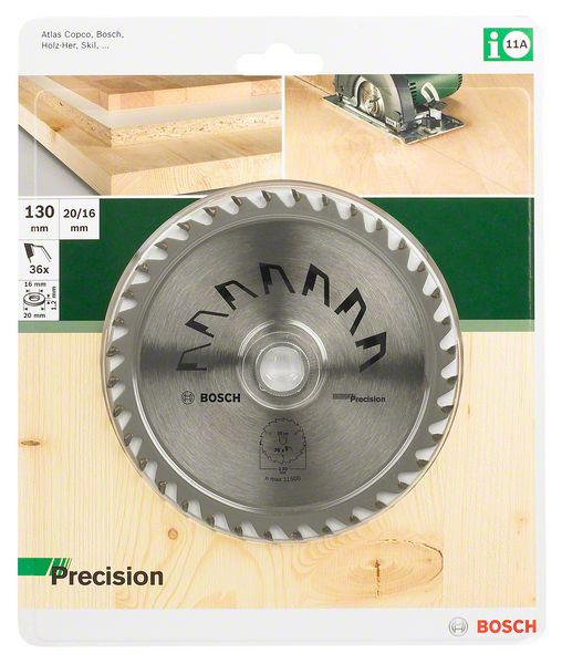 Lame circulaire PRECISION 130x2x20/16MM 36D - BOSCH