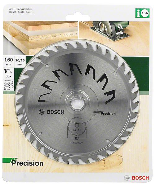 Lame circulaire précision 160x2x20/16MM 36D - BOSCH