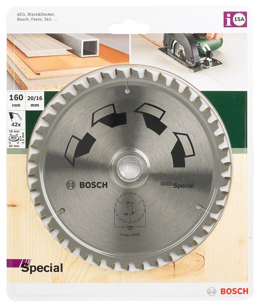 Lame circulaire SPECIAL 160x2x20/16MM 42D - BOSCH