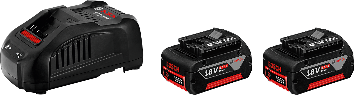 Pack 2 batteries 18V 5 Ah + chargeur Bosch PRO