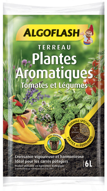 Terreau pour plantes aromatiques, tomates et légumes - pot 6L - Compo