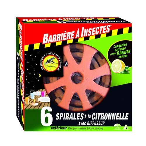 Spirales à la citronelle x6 + diffuseur BARRIERES A INSECTES