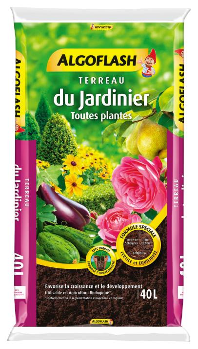 Terreau du jardinier Toutes plantes 40L - ALGOFLASH