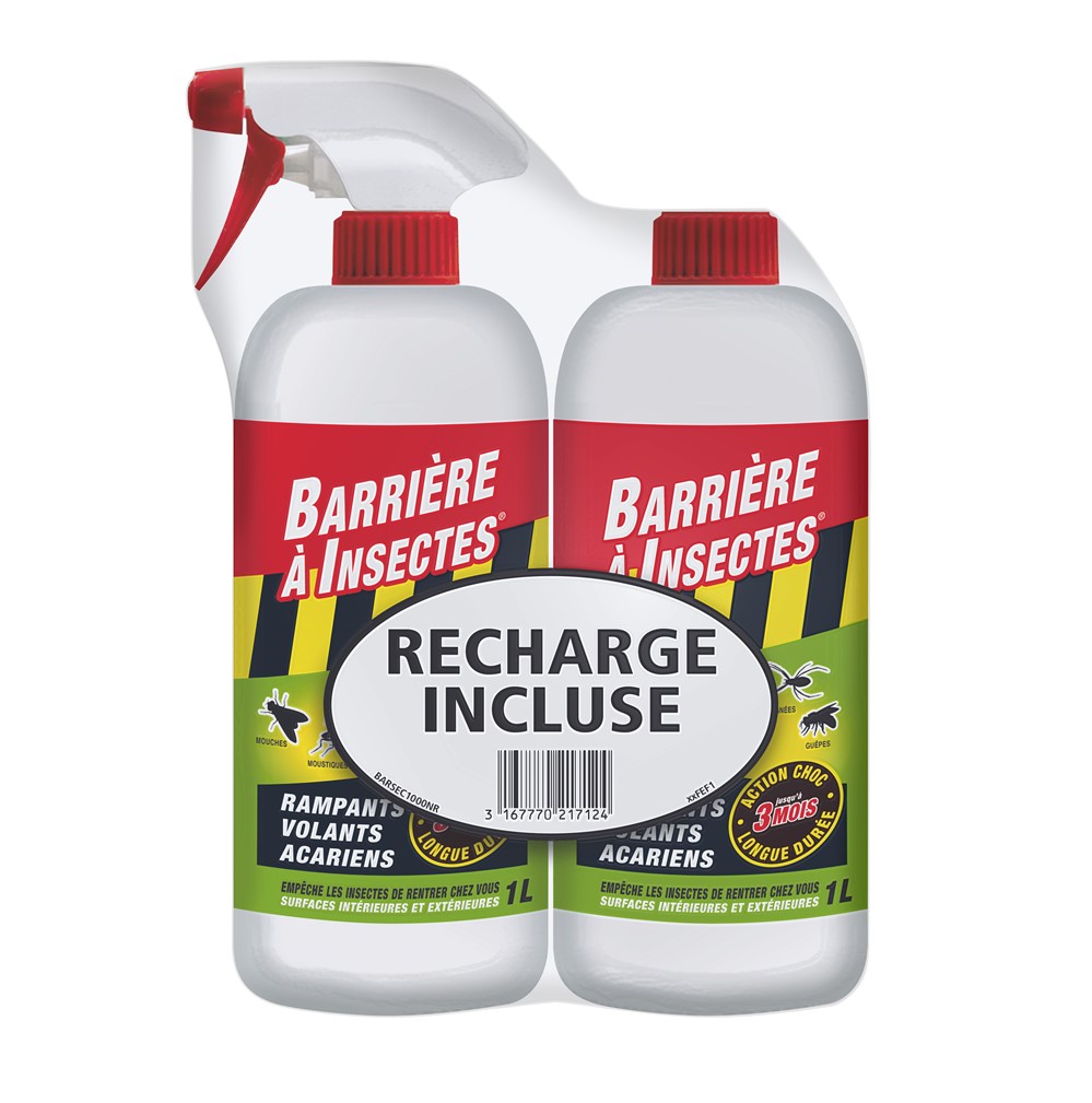 Anti-insectes rampants/volants/acariens 1L+recharge