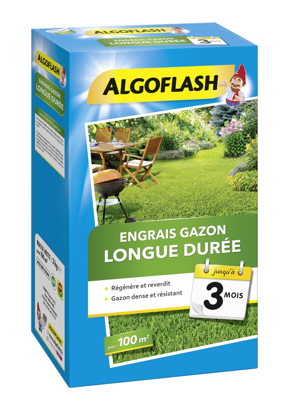 Engrais Gazon Longue Durée 3 mois 3kg