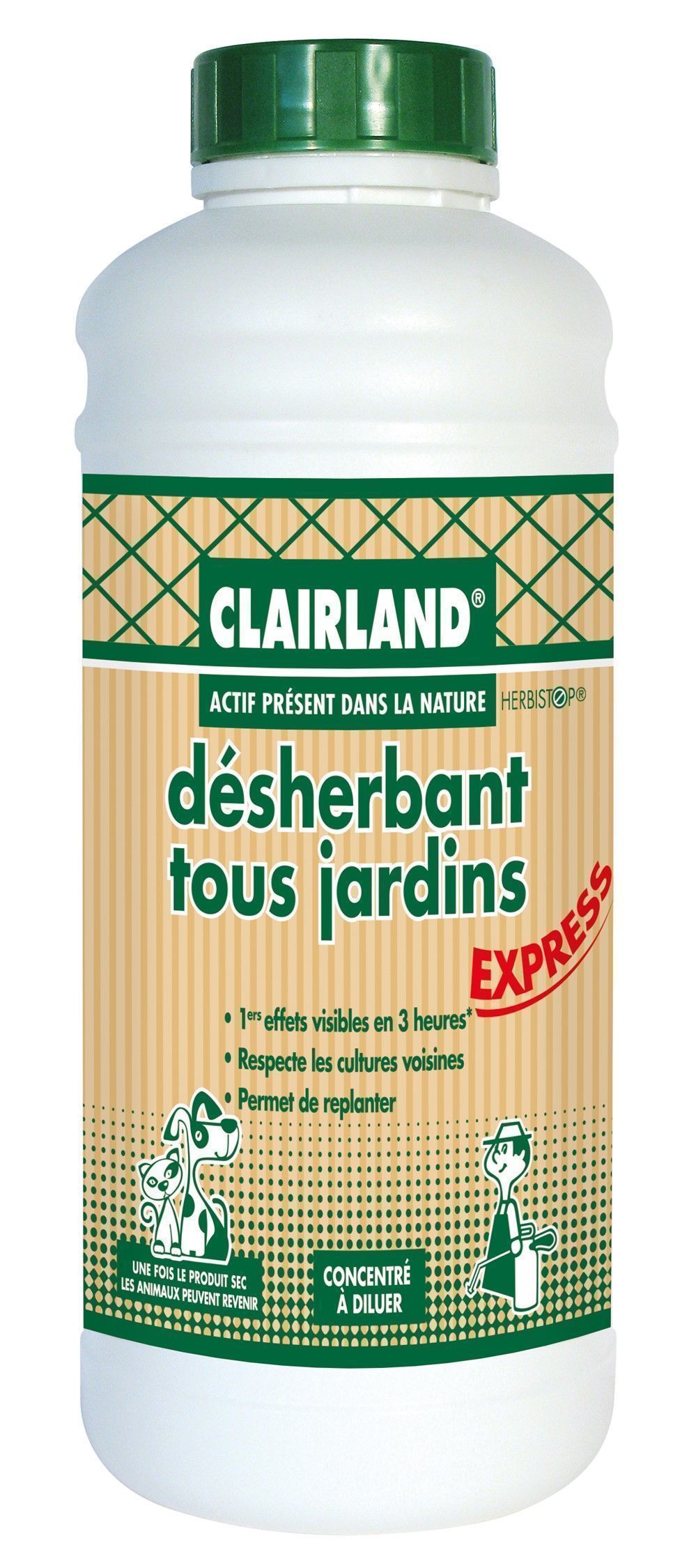 Désherbant Tous Jardins - Actif présent dans la nature - Concentré 910 mL CLAIRLAND