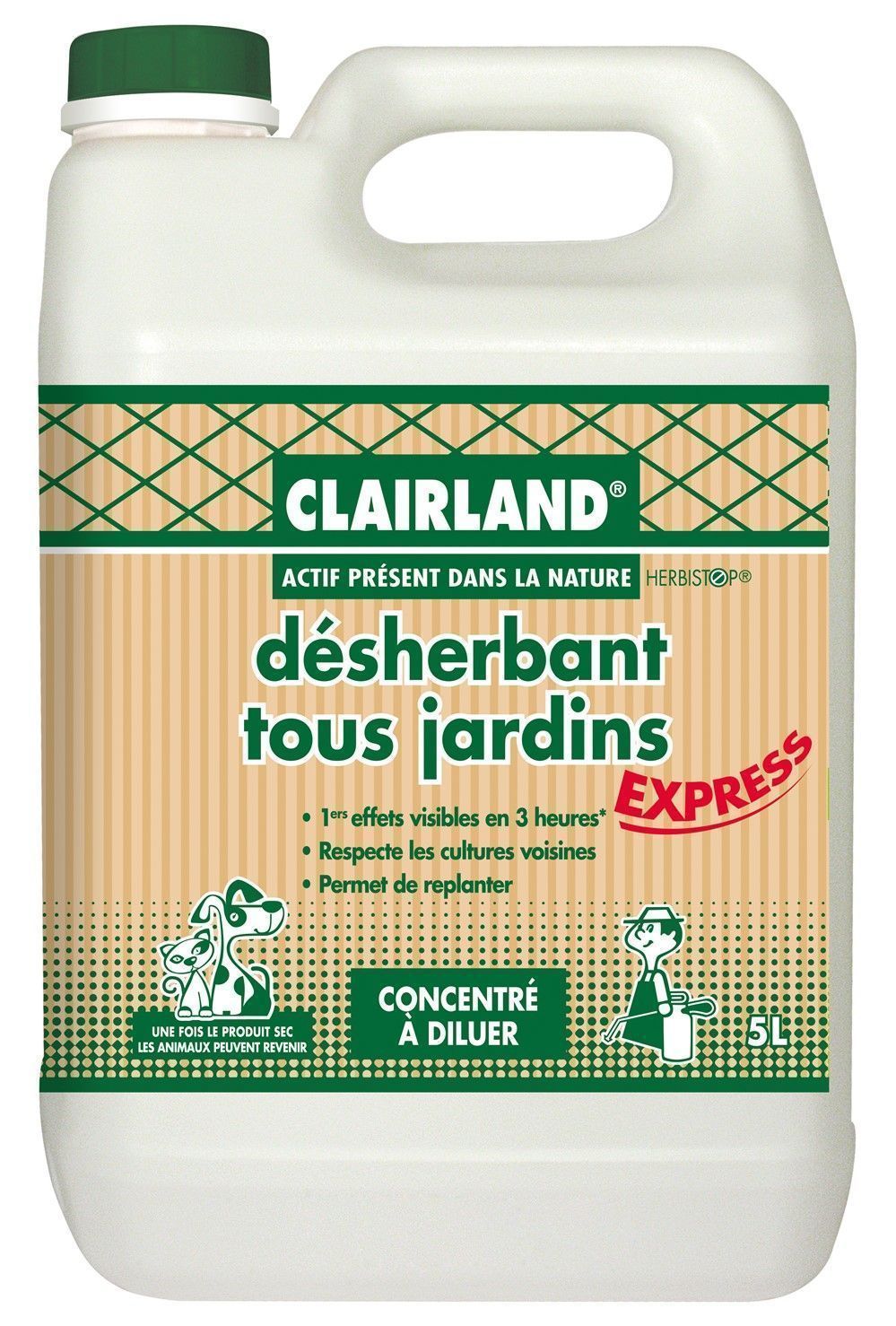 Désherbant Tous Jardins - Actif présent dans la nature - Concentré 5 L CLAIRLAND