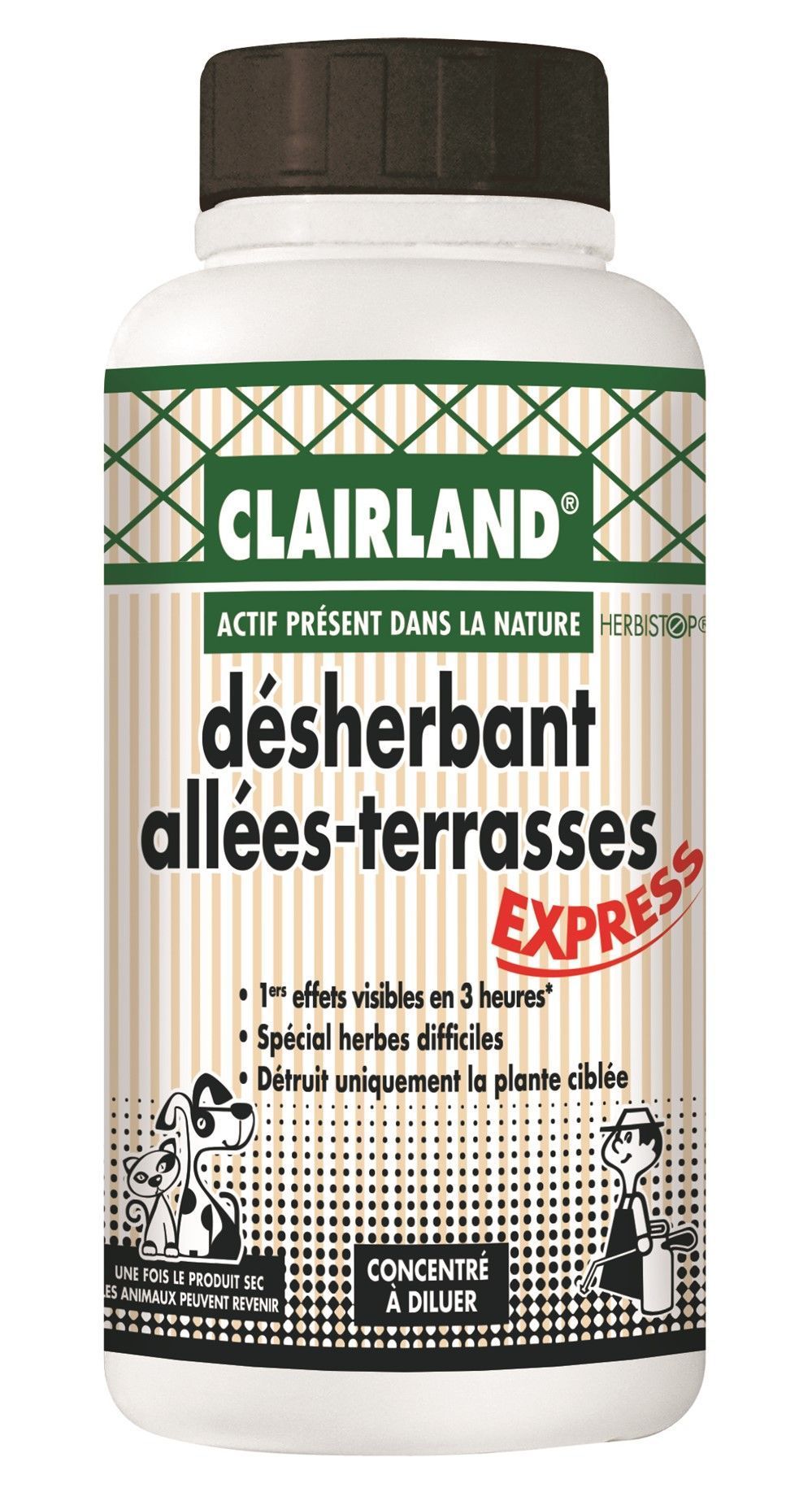 Désherbant Allées, Terrasses - Actif présent dans la nature - Concentré 460 mL CLAIRLAND