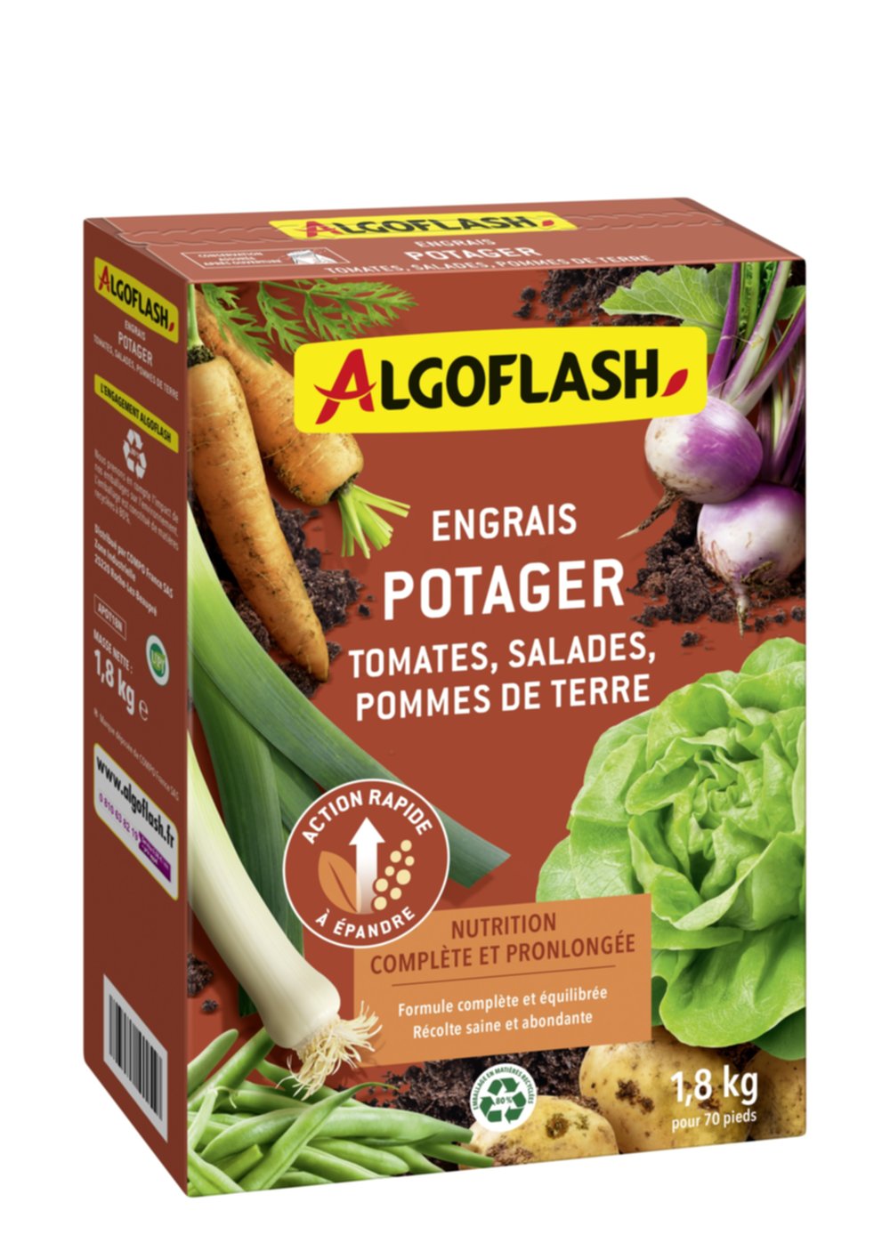 Engrais Potager Tomates, Salades, Pommes de terre Action prolongée 1,8kg - ALGOFLASH