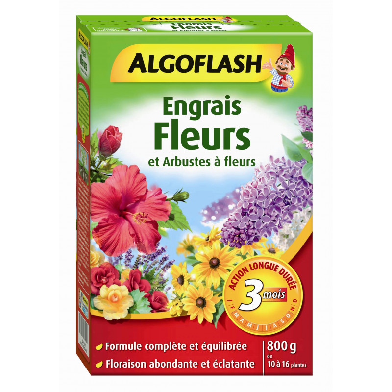 Engrais Fleurs et Arbustes à fleurs Action prolongée 800gr - ALGOFLASH