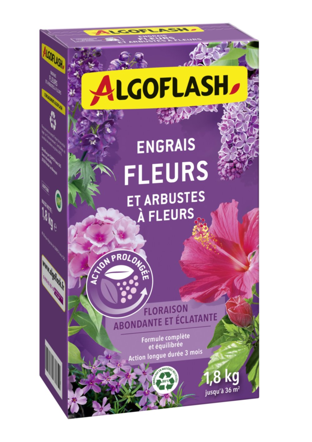 Engrais Fleurs et Arbustes à fleurs Action prolongée 1,8kg - ALGOFLASH