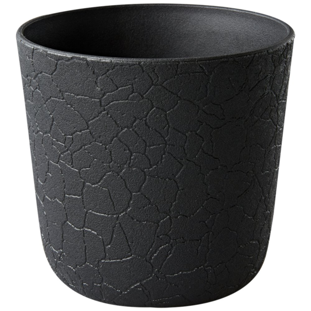 Cache-Pot Gaïa Recyclé Craquelé Ø13,6cm h13,1cm 1,48L Graphite - POETIC